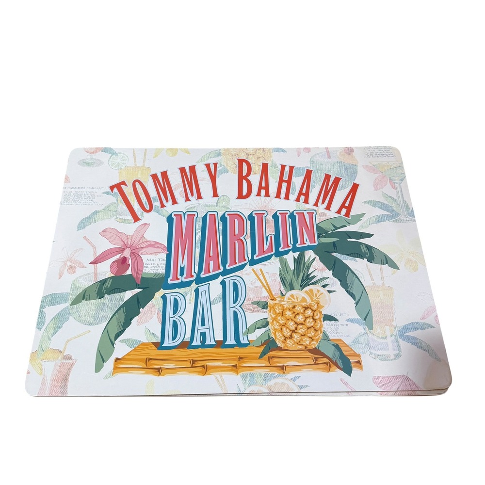 Tommy Bahama Marlin Bar Cork Back Placemats Set of 4 Tropical Pineapple 16x11.5 - Picture 1 of 5